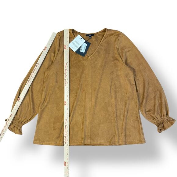 Joh NWT Abigail Suede‎ Top Womens Size XL In Caramel Boho - Picture 3 of 8